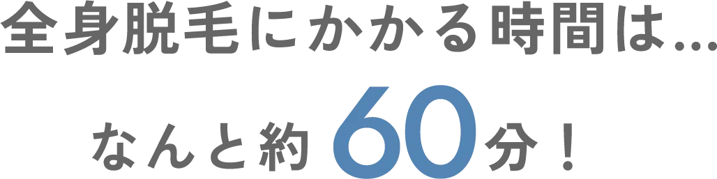 全身脱毛にかかる時間は…なんと約60分!